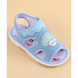 Cute Walk by Babyhug Velcro Closure Sandals With Seashell Applique - Beige