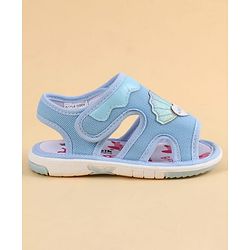 Cute Walk by Babyhug Velcro Closure Sandals With Seashell Applique - Beige