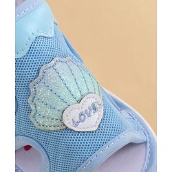 Cute Walk by Babyhug Velcro Closure Sandals With Seashell Applique - Beige