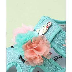 Cute Walk by Babyhug Sandals With Velcro Closure & Floral Applique - Golden