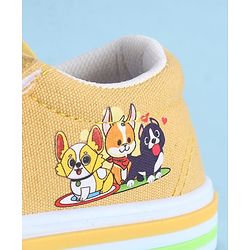 Cute Walk by Babyhug Velcro Closure Casual Shoes with Animal Print - Yellow