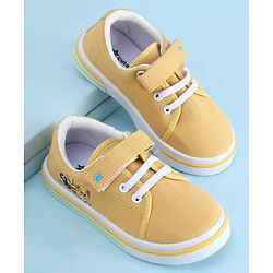 Cute Walk by Babyhug Velcro Closure Casual Shoes with Animal Print - Yellow