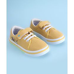 Cute Walk by Babyhug Velcro Closure Casual Shoes with Animal Print - Yellow