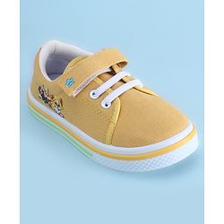 Cute Walk by Babyhug Velcro Closure Casual Shoes with Animal Print - Yellow