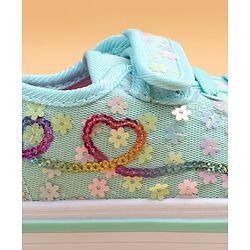 Cute Walk by Babyhug Casual shoes With Velcro Closure & Floral Applique - Light Green
