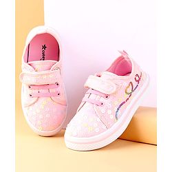 Cute Walk by Babyhug Casual shoes With Velcro Closure & Floral Applique - Light Green