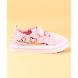 Cute Walk by Babyhug Casual shoes With Velcro Closure & Floral Applique - Light Green