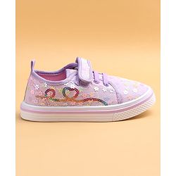 Cute Walk by Babyhug Casual shoes With Velcro Closure & Floral Applique - Light Green