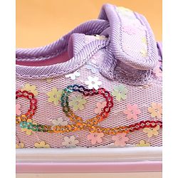 Cute Walk by Babyhug Casual shoes With Velcro Closure & Floral Applique - Light Green