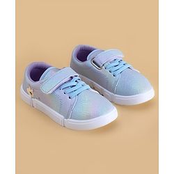 Cute Walk by Babyhug Velcro Closure Casual Shoes with Bunny Print - Blue