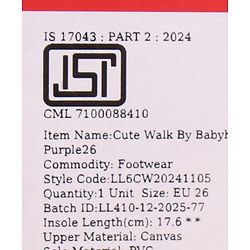 Cute Walk by Babyhug Velcro Closure Casual Shoes with Bunny Print - Blue