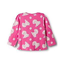 Babyhug Cotton Knit Full Sleeves T-Shirt & Pajama Co-ords Night Suit with Puppy Print - Pink