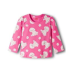 Babyhug Cotton Knit Full Sleeves T-Shirt & Pajama Co-ords Night Suit with Puppy Print - Pink