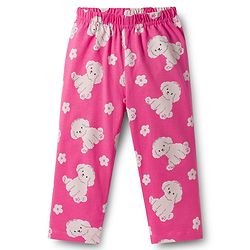 Babyhug Cotton Knit Full Sleeves T-Shirt & Pajama Co-ords Night Suit with Puppy Print - Pink
