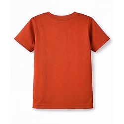 Babyhug Cotton Knit Half Sleeves T-Shirt with Tiger Print - Brown
