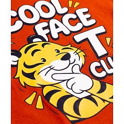Babyhug Cotton Knit Half Sleeves T-Shirt with Tiger Print - Brown