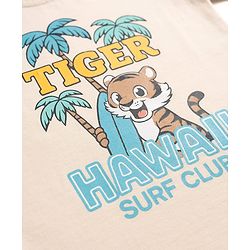 Babyhug Cotton Knit Half Sleeves T-Shirt with Hawaii Theme Print - Pink