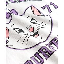Babyhug Disney Single Jersey Knit Half Sleeves Frock With Marie Graphics - Multicolor