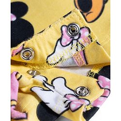 Babyhug Disney Single Jersey Knit Sleeveless Dress with Minnie Mouse Print - Yellow