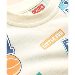 Babyhug Cotton Knit Half Sleeves T-Shirt With Teddy Bear Print - Multicolor