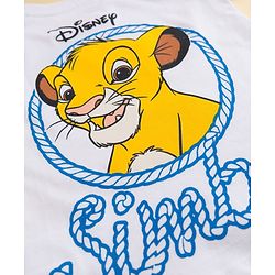 Babyhug Disney Single Jersey Knit Half Sleeves T-Shirt & Shorts Set With Lion King Graphics - White