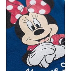 Babyhug Disney 100% Cotton Knit Half Sleeves T-Shirt & Pant Set With Minnie Mouse Graphics - Navy Blue