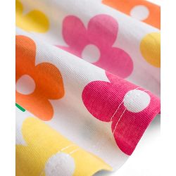 Babyhug Single Jersey Knit Sleeveless Floral Printed Frock with Bloomer & Headband - Multicolor