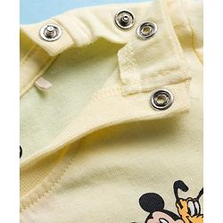 Babyhug Disney Single Jersey Knit Half Sleeves T-Shirt With Mickey Mouse & Friends Graphics - Yellow