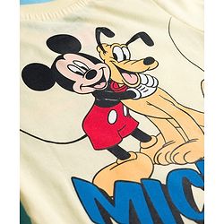 Babyhug Disney Single Jersey Knit Half Sleeves T-Shirt With Mickey Mouse & Friends Graphics - Yellow