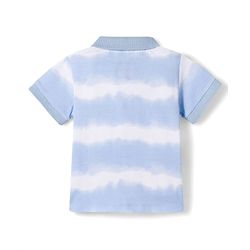 Babyhug Disney Single Jersey Knit Half Sleeves Striped Polo T-Shirt with Lion King Graphic - Blue