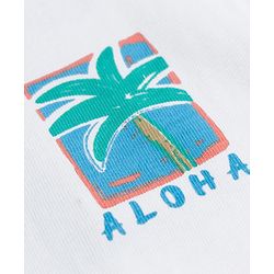 Babyhug Cotton Knit Half Sleeves T-Shirt With Front & Back Tropical Theme Print - White