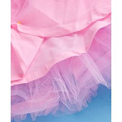 Babyhug Mesh Woven Half Frill Sleeves Layered Ruffle Party Dress with with Yoke Pleating & Sequined Bow Detailing - Lilac