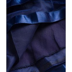 Babyhug Mesh Woven Sleeveless Party Dress With Lace Detailing & Sequinned Yoke - Navy Blue