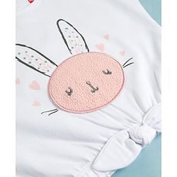 Babyhug Cotton Knit Half Sleeves T-Shirt With Bunny Patch - Multicolor