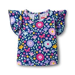 Babyhug 100% Cotton Knit Half Sleeves Floral Printed T-Shirt - Multicolour