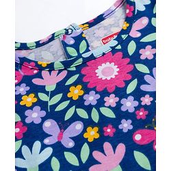 Babyhug 100% Cotton Knit Half Sleeves Floral Printed T-Shirt - Multicolour
