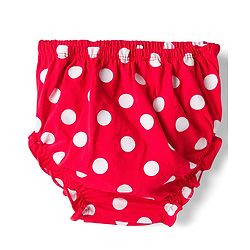 Babyhug Single Jersey Knit Cap Sleeves Polka Dotted Frock with Bloomer - Red