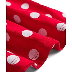 Babyhug Single Jersey Knit Cap Sleeves Polka Dotted Frock with Bloomer - Red