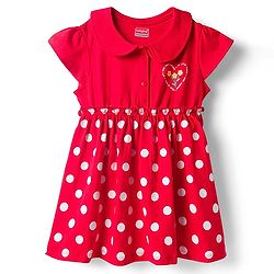 Babyhug Single Jersey Knit Cap Sleeves Polka Dotted Frock with Bloomer - Red