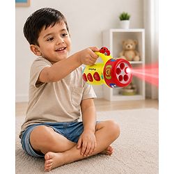 Babyhug Musical Learning Torch for Toddlers| Color-Changing Flashlight| Animal Sounds & Music| Numbers & Color Learning Toy| Interactive Toy| Gifting Option | Yellow