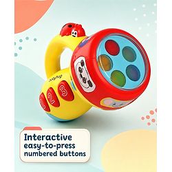 Babyhug Musical Learning Torch for Toddlers| Color-Changing Flashlight| Animal Sounds & Music| Numbers & Color Learning Toy| Interactive Toy| Gifting Option | Yellow