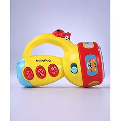 Babyhug Musical Learning Torch for Toddlers| Color-Changing Flashlight| Animal Sounds & Music| Numbers & Color Learning Toy| Interactive Toy| Gifting Option | Yellow