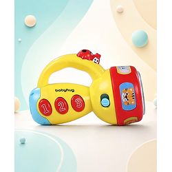 Babyhug Musical Learning Torch for Toddlers| Color-Changing Flashlight| Animal Sounds & Music| Numbers & Color Learning Toy| Interactive Toy| Gifting Option | Yellow