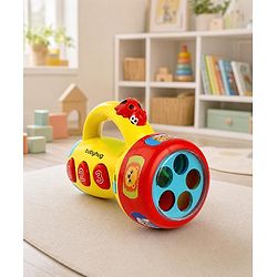 Babyhug Musical Learning Torch for Toddlers| Color-Changing Flashlight| Animal Sounds & Music| Numbers & Color Learning Toy| Interactive Toy| Gifting Option | Yellow