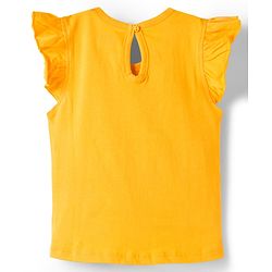 Babyhug Cotton Knit Half Frill Sleeves T-Shirts with Floral Graphics Pack of 3 - Dark Pink White & Yellow