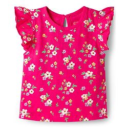 Babyhug Cotton Knit Half Frill Sleeves T-Shirts with Floral Graphics Pack of 3 - Dark Pink White & Yellow