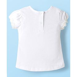 Babyhug Cotton Knit Half Sleeves Solid T-Shirts with Floral Applique Pack of 3 - Red Navy Blue & White