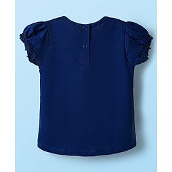 Babyhug Cotton Knit Half Sleeves Solid T-Shirts with Floral Applique Pack of 3 - Red Navy Blue & White
