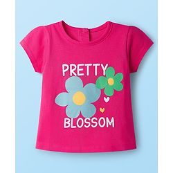Babyhug 100% Cotton Knit Half Sleeves Floral Hearts & Polka Dots Printed T-Shirts Pack Of 3 - Multicolour