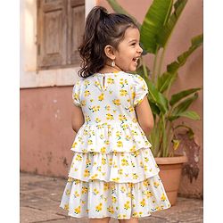 Babyhug 100% Cotton Half Sleeve One Piece Dresses / Frocks White age 18-24M